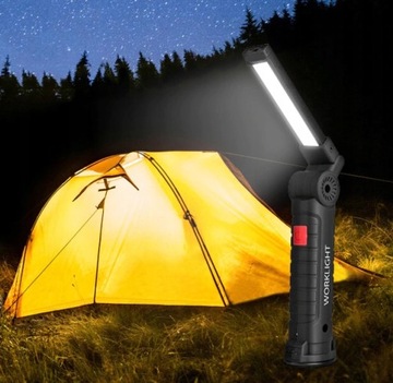 МОЩНАЯ СВЕТОДИОДНАЯ СВЕТОДИОДНАЯ ЛАМПА ДЛЯ МАСТЕРСКИХ, МАГНИТНЫЙ КРЮЧОК, ПЕРЕЗАРЯЖАЕМЫЙ USB 6В1