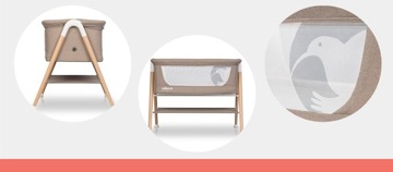 Детская кроватка PINO С МАТРАСОМ, ЛЕГКАЯ, СТАБИЛЬНАЯ, ДЕРЕВЯННЫЕ НОЖКИ