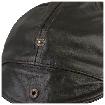 Мотоциклетная пилотская кепка MIL-TEC Коричневая кожаная M