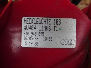 AUDI S5 A5 8T 3D COUPE CABRIO SVĚTLO LEVÝ ZADNÍ 8T0945095