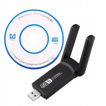 ВНЕШНИЙ адаптер сетевой карты WI-FI USB 3.0 1300 Мбит/с ДВОЙНАЯ 2 антенны 5 ГГц