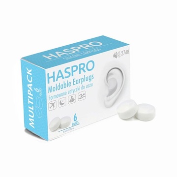 Formowalne stopery / Zatyczki do uszu HASPRO / na basen / 6 par