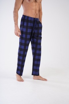 Spodnie Męskie piżamowe bawełniane długie Vienetta L z kieszeniami na noc