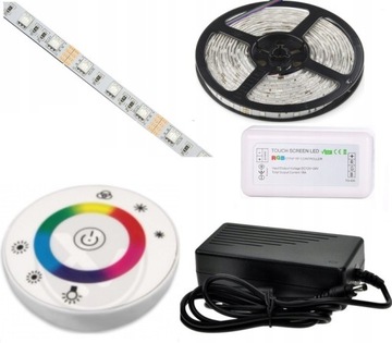 ZESTAW 5m TASMA LED RGB 5050 PILOT DOTYKOWY UFO