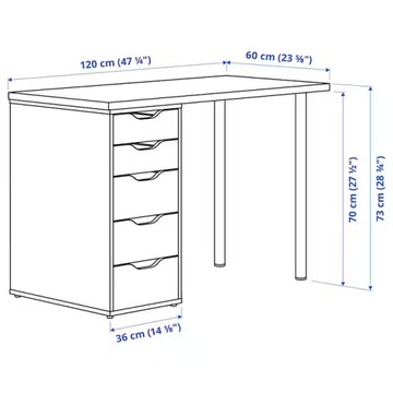 ИКЕА ЛАГКАПТЕН АЛЕКС Письменный стол со шкафом 120х60см ДУБ