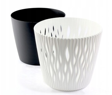 DONICZKA DONICA OSŁONKA OZDOBNA AŻUROWA 16CM SANDY BIAŁA Z WKŁADEM 1,7L