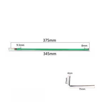 Стальная тяга для регулировки грифа в двух направлениях, 375 мм.