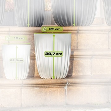 ЦВЕТОЧНЫЙ ГОРШОК ПОДСТАВКА ДЛЯ ЦВЕТОВ КРЫШКА ДЛЯ ЧАШИ КОРОБКА ДЛЯ ЦВЕТОЧНОГО ГОРШКА MIRA ВСТАВКА 25 x 30см