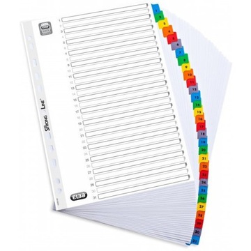 Przekładki kartonowe A4 MYLAR 1-31 numeryczne wzmo