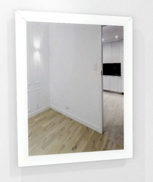 Lustro ścienne w grubej 6cm białej ramie MDF 90x70