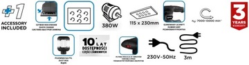 ГРАФИТ Орбитальная шлифовальная машина 380 Вт 115 X 230 мм
