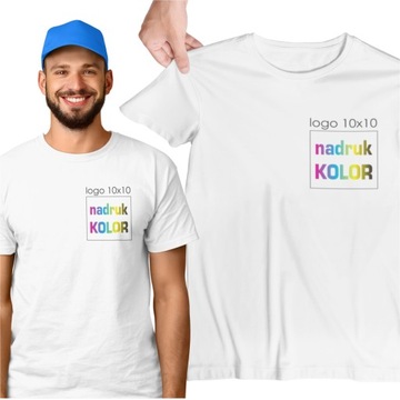 Koszulka BIAŁA z nadrukiem logo 10x10 DTG 180g