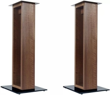 NORSTONE ALVA STYLOWE STANDY, PODSTAWKI, W KOLORZE ORZECH + CZARNE SZKŁO