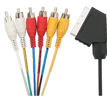 Kabel DVBt EURO SCART 6RCA 6-RCA chinch TV-AV 5m HQ