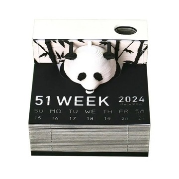 Omoshiroi Block 3D Notepad 3D Art Calendar 2024 Panda Note Blocks Gift