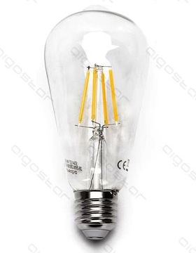 Żarówka LED Filament (Przezroczysta) ST64 E27 8W 6500K biały zimny