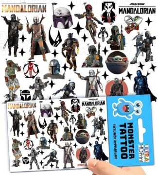 TATUAŻE ZMYWALNE DLA DZIECI MANDALORIAN STAR WARS WZORY ORYGINALNE