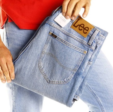 LEE spodnie SLIM regular BLUE jeans STRAIGHT FIT XM _ W32 L30