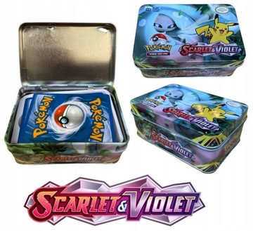 Pokemon Karty Metalowa Puszka Box Zestaw 41 Kart seria Scarlet&Violet