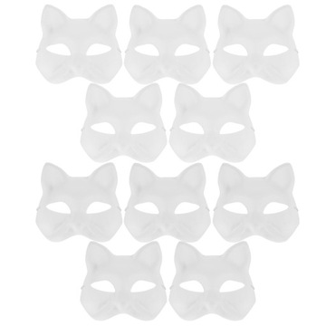 THERIAN CAT БУМАЖНАЯ МАСКА ДЛЯ КРАСКИ ЗАГОТОВКА РУЧНАЯ НАРИСОВАННАЯ БЕЛАЯ 20 ШТ.