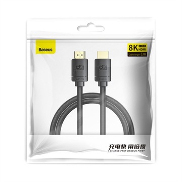 КАБЕЛЬ BASEUS ДЛЯ ТВ-КОМПЬЮТЕРА HDMI 2.1 8K 60Гц 4K 120Гц 1м 100см