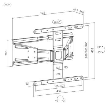 ПРОЧНАЯ ПОВОРОТНАЯ ПОДВЕСКА ДЛЯ ТЕЛЕВИЗОРА УЛЬТРАТОНКАЯ 37–75 ДЮЙМОВ KRUGER MATZ
