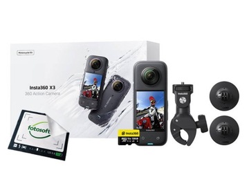 Zestaw Insta360 X3 Motorcycle Edition - Karta 128GB