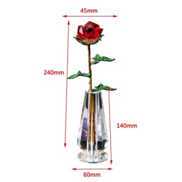 Искусственная роза кристалл цветок украшения Кристалл коллекция Подарочные статуэтки красный