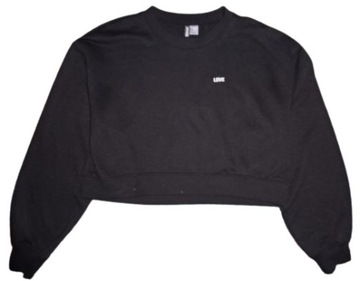 H&M krótka oversize bluza czarna z napisem,,LOVE