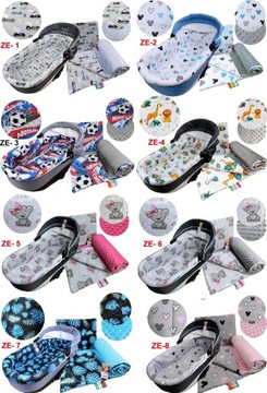 duży kocyk z poduszką 75x100 + wkładka do gondoli