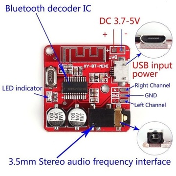 Модуль воспроизведения звука XY-BT-Mini, MP3, Bluetooth