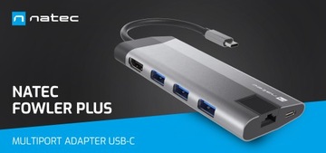 Stacja Dokująca + Etui Multiport Fowler Plus Adapter HUB, HDMI 4K, SD, DeX