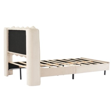 ŁÓŻKO DZIECIĘCE W KOLORZE AKSAMITNEGO BEŻU