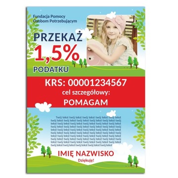 PLAKATY A3 200szt. 130g PRZEKAŻ 1 PROCENT szablon