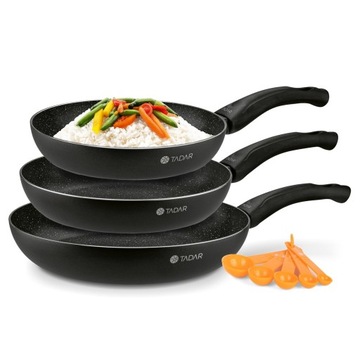 Komplet MARMUROWA PATELNIA na indukcję PATELNIE NON STICK 20/24/28cm Tadar