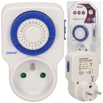 PROGRAMATOR CZASOWY TIMER 24H WŁĄCZNIK WYŁĄCZNIK CZASOMIERZ ANALOGOWY MINI