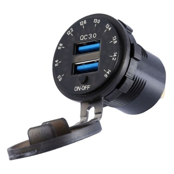 Автомобильное зарядное устройство для мотоцикла ВОЛЬТМЕТР 2xUSB