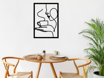 Красивая Ажурная Настенная Картина Женщина Кофе 3D Панно