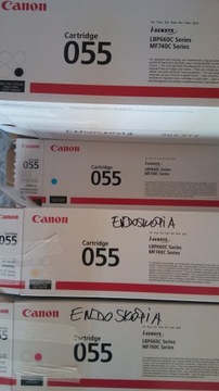 ZUŻYTY PUSTY TONER CANON 055 ŻÓŁTY LBP660C MF740C