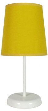 Biała lampa stołowa nocna z żółtym abażurem GALA