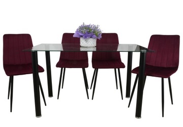 4 szt KRZESEŁ AXA i STÓŁ transparent DankorDesign