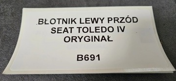 BLATNÍK LEVÝ PŘEDNÍ SEAT TOLEDO IV RAPID ORIGINÁLNÍ