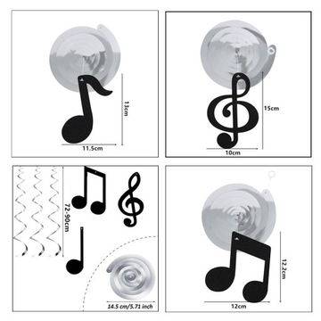 12 уникальных подвесных украшений в форме завитков. Подвесные украшения на музыкальную тему.