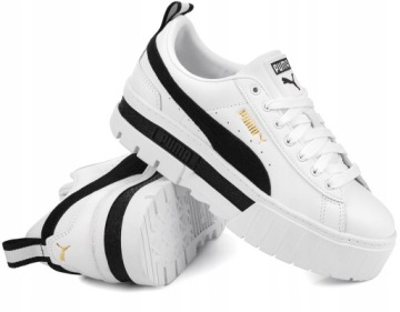 PUMA MAYZE ЖЕНСКИЕ БЕЛЫЕ ТУФЛИ НА ПЛАТФОРМЕ КРОССОВКИ СПОРТИВНЫЕ КОЖАНЫЕ 37