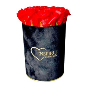 ЦВЕТОЧНАЯ КОРОБКА С МЫЛЬНЫМИ ЦВЕТАМИ ПОДАРОЧНЫЕ ЦВЕТЫ МЫЛЬНЫЕ РОЗЫ ВЕЛЮРОВАЯ КОРОБКА