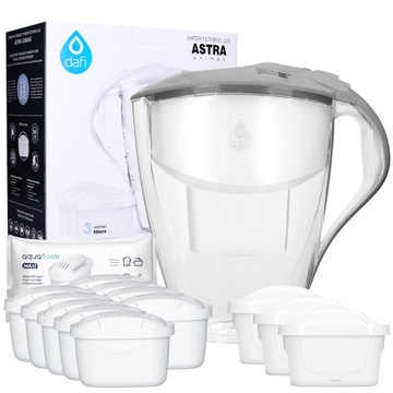 Dzbanek filtrujący Dafi Astra 3l + 3x Filtr Dafi + 9x filtr zamiennik