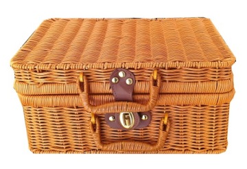 КОРЗИНА ДЛЯ ПИКНИКА, ПЛЕТЕНАЯ КОРЗИНА ДЛЯ КЕМПИНГА, ЗАКРЫТАЯ, ПОДАРОК, ДЕНЬ РОЖДЕНИЯ, ЮБИЛЕЙ