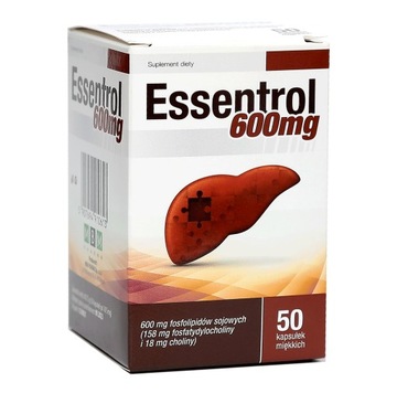 Essentrol 600 mg 50 kapsułek na zdrową wątrobę