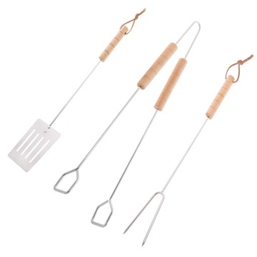 НАБОР 3 в 1 АКСЕССУАРЫ ИНСТРУМЕНТЫ ДЛЯ ГРИЛЯ ЗАХВАТ ШПАТЕЛИ ЩИПЦЫ БАРБЕКЮ ГРИЛЬ