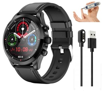 Zegarek do pomiaru cukru Glukometr pomiar glukozy dla Iphone Samsung Xiaomi